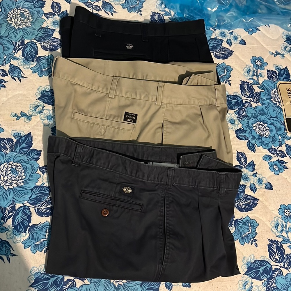 Chinos! Mens pants, 40 x 30 length; set of 3